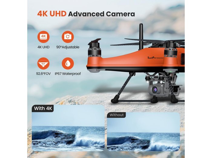 SwellPro Fisherman FD3 Advanced Fishing Drone with Bait Release, 4K Camera