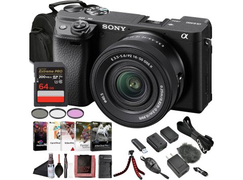 Sony Alpha a6400 Camera with 16-50mm Lens & Photo Software Bundle