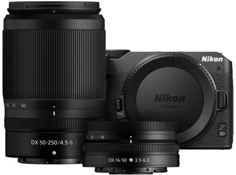 Nikon Z 30 with Two Lenses | Our Most Compact, Lightweight mirrorless Stills/Video Camera with Wide-Angle and telephoto Zoom Lenses | Nikon USA Model